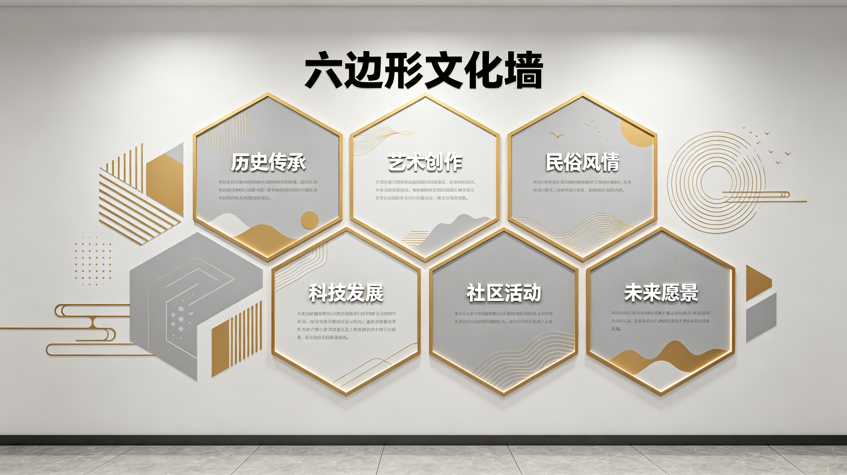洋县企业文化墙 | 六边形信息美学